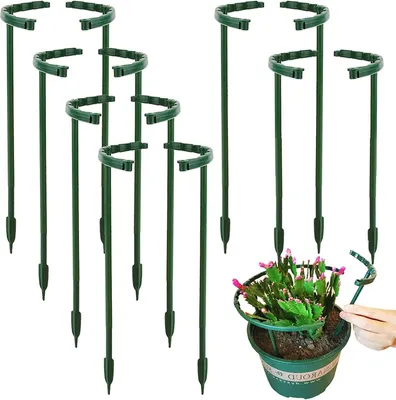 Produktbild von Gartenstütze - Set aus 20, rund 24 x 14 cm, verstellbar, Kunststoff, Blumenhalter, Pflanzen, Kletterhilfe, Gemüse