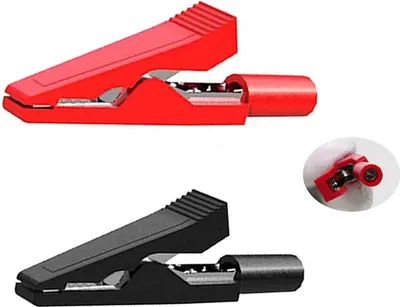Produktbild von 2 Stück Isolierte Krokodilklemmen, elektrische Krokodilklemmen für 2mm Prüfspitzen, vollisolierte Krokodilklemmen, Sicherheitsprüfung Alligator-Clip, für Batterieladung, Notbatterieanschluss