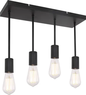 Produktbild von Globo Lighting Deckenleuchte Metall schwarz, 4x E27