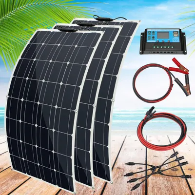 Immagine prodotto di Pannello solare - 300W - Flessibile - Monocristallino - 12 Volt - Ideale per campeggio e imbarcazioni