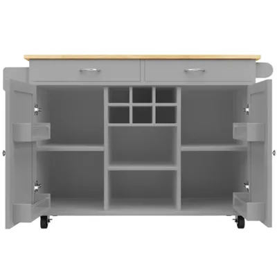 Produktbild von Kücheninsel,Küchenschrank, buffetschrank, Speisewagen mit Holzmaserung, buffetschrank, Multifunktionale Esstisch mit Speicherraum,(102×45×92cm)