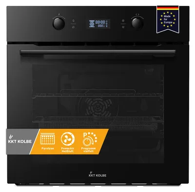 Produktbild von KKT KOLBE Pyrolyse Einbaubackofen 60 cm BO8015FB Full-Black-Design autark 70L, 3,2 kW, Pizzafunktion, Pyrolyse Selbstreinigung, Umluft, Heißluft, 4-fach Wärmeschutzverglasung