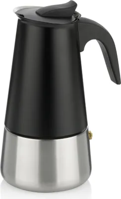 Image de KELA Pot à expresso en acier inoxydable Ferrara noir 19,5 cm 10,0 cm 300,0 ml
