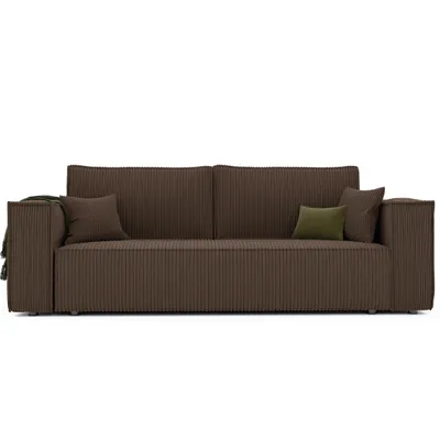 Produktbild von Idohome Freistehendes Polstersofa BALI Sofa mit Schlaffunktion & Stauraum – Modernes Schlafsofa, Cordstoff Braun, Poso 06 - platzsparend & langlebig