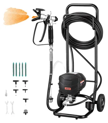 Produktbild von VEVOR Stand Airless Farbsprüher, 650W Hochleistungs-Airless-Sprüher, 3000PSI Elektrische Farbsprühanlage mit Verlängerungsstange und Reinigungssets für Innen- und Außenmöbel/Zäune/Haus, 650W-a