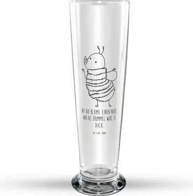 Produktbild von Mr. & Mrs. Panda Bierglas Hummel flauschig - Transparent - Geschenk, Bier Glas, Glasbierglas, Biene, Bierbecher, Trinkglas, Glasbecher, Natur, Blume, Lustige Sprüche