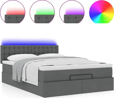 Obrázek produktu pro Osmanská postel s matrací & LED diody Tmavě šedá 140x190 cm