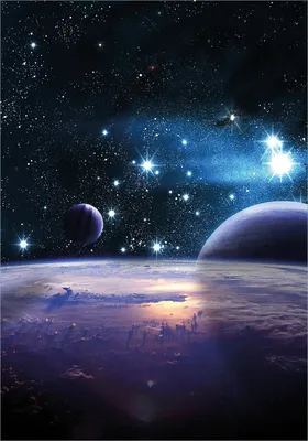 Produktbild von Wallario Poster - Planeten im Weltall, Kunstdruck Größe: 70 x 100 cm