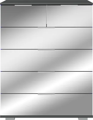 Produktbild von Schlafzimmer Schubkastenkommode in graphit mit Spiegelfront, B/H/T ca. 82/102/42 cm