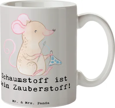 Produktbild von Mr. & Mrs. Panda Kaffeebecher Zauber der Polsterin - Grau Pastell - Geschenk, handwerkliches Können, Kaffeetasse, Pott, Möbelrestaurierung, Becher, Teetasse, Berufsleben