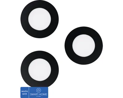 Produktbild von LED Smart Light Einbauspot-Set dimmbar IP44 2,8W 360 lm CCT Ø 8,5/7,5 cm schwarz 230V 3 Stück - Kompatibel mit SMART HOME by hornbach