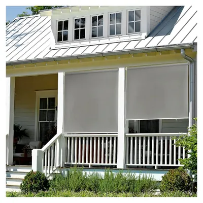 Produktbild von Senkrechtmarkise 180x140cm - Vertikalmarkise für Sichtschutz auf Balkon, Terrasse und im Garten - Wetterfester Sonnenschutz in Grau