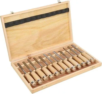 Produktbild von Holzsnitzwerkzeug-Set 12-teilig für Anfänger