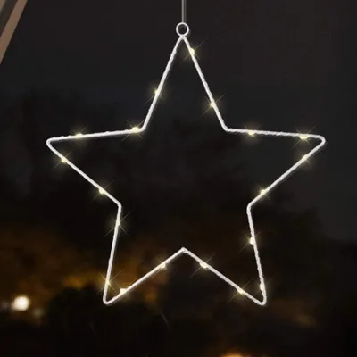 Produktbild von 30er LED Metallstern Lichterkette Batteriekette warmweiß Deko