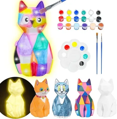 Produktbild von DIY Katze Lampe Basteln , Kunsthandwerk für Mädchen und Jungen, Bastelsets Kinder, Kinder Spielzeug Kreatives Geschenke