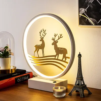Produktbild von Opviq, XMAS14- XMAS14SHD, Weiß,Gold, Schreibtischlampen, 16 x 9 x 4 cm, 100% Metall