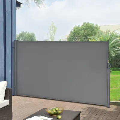 Produktbild von Seitenmarkise 160 x 300 cm Mittelgrau Sichtschutz Markise Sonnen- & Windschutz