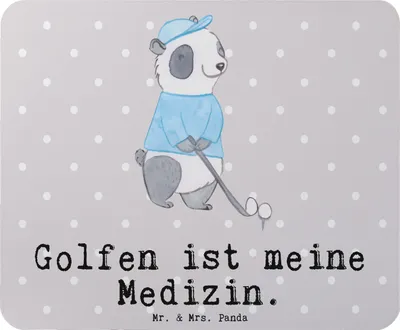 Produktbild von Mr. & Mrs. Panda Mousepad Panda Golfen - Grau Pastell - Geschenk, Mouse Pad, Golfturnier, Mauspad, laptop, Golfplatz, Golf Verein, mousematte, spielen, computer