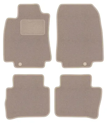 Productafbeelding van Velours automatten voor Nissan Tiida C11 2004-2012 (hatchback/sedan) – 4-delig, beige, op maat – Wielganizator LUX