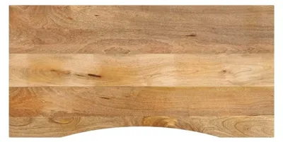 Produktbild von Bürotischplatte aus massivem Mangoholz mit Aussparung, 140x60x2,5cm