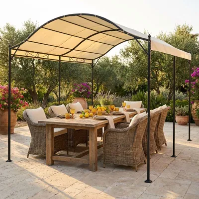 Immagine prodotto di Milani Home - gazebo da giardino Aornos, 3 x 4 m, in acciaio con telo in poliestere, antracite