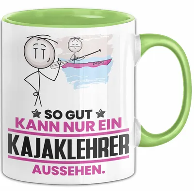Produktbild von Kajaklehrer Geschenk Tasse So Gut Kann Nur Ein Kajaklehrer Aussehen Geschenkidee Kaffee-Becher (Grün)