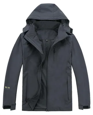 Imagen del producto de Chaqueta impermeable transpirable para hombre con capucha desmontable