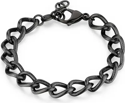 Produktbild von Stylisches schwarzes Stahlarmband Ripple SRP60