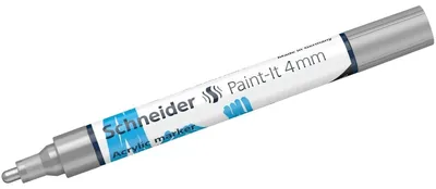 Image de Marqueur acrylique Schneider, Paint-It 310/320/330, couleur:argent, largeur de trait:4 mm
