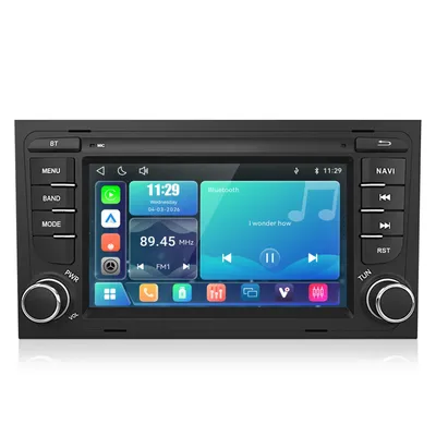 Obrázok produktu pre Hexinex – Systém autorádia pre automobily Audi A4 8E B6 B7, modelové roky 2000-2009, 7-palcový displej, bezdrôtové pripojenie Carplay a Android Auto, Bluetooth, RDS, ovládanie funkcií rádia z volantu, jednoduchá inštalácia (Plug & Play)