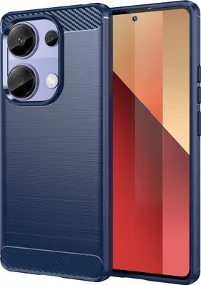Produktbild von Hülle für Xiaomi Redmi Note 13 Pro 4G Carbon-Faser Weich TPU Silikon Stoßfest Handyhülle Blau