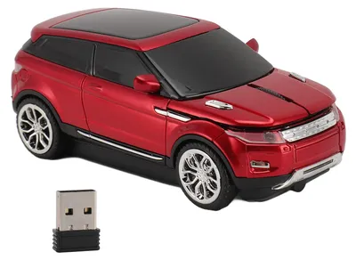 Produktbild von Auto-förmige kabellose Gaming-Mäuse, 2,4 GHz, 1600 DPI, coole 3D-Computermaus mit USB-Empfänger für Laptop, Rot