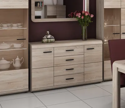 Produktbild von Sideboard Anrichte Kommode Mehrzweckschrank Eiche Sonoma 140cm