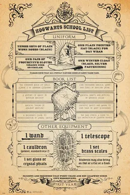 Produktbild von Harry Potter - Hogwarts List - Film Poster - Größe 61x91,5 cm