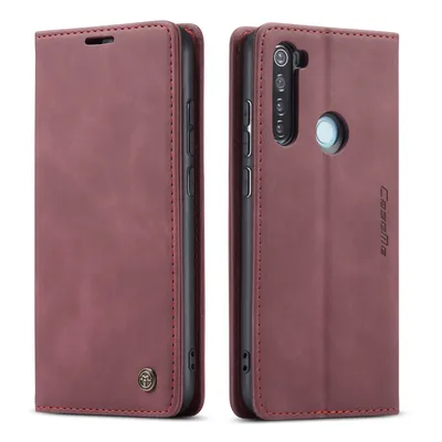 Immagine prodotto di Custodia Redmi Note 8, Custodia retrò in Finto cuoio, tasche per carte, chiusura magnetica, custodia con funzione stand per Xiaomi Redmi Note 8 Red