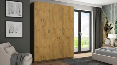 Zdjęcie produktu dla Meblast | Szafa 180x230 cm - Dąb Lancelot - Szafa z półkami, szufladami i drążkiem na ubrania | Rustykalny wygląd