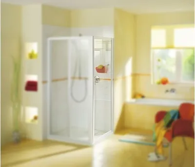 Produktbild von BREUER Seitenwand für Falttür FARA 4 80 x 185 cm Klarglas Profilfarbe weiß