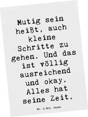 Produktbild von Mr. & Mrs. Panda Postkarte Spruch Selbstvertrauen stärken - Weiß - Geschenk, bildkarte, Grußkarte, Zuversicht, Fotokarte, Ziel erreichen, Ermutigung, Geduld, Trost