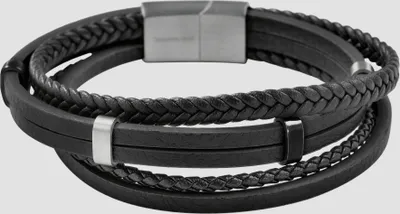 Produktbild von Akzent Armband aus Kunstlederion mit Edelstahlelementen, schwarz