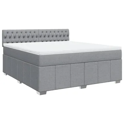 Produktbild von vidaXL Boxspringbett mit Matratze Hellgrau 180x200 cm Stoff