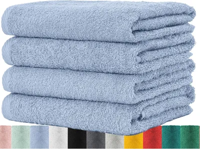 Produktbild von Handtuch BaSaTex 4er-Set Frotteehandtücher, 50 x 100 cm, 100 % Baumwolle, 4 Stück, grau