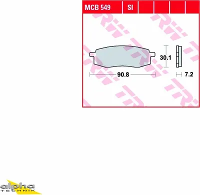 Produktbild von TRW Bremsbelagsatz MCB549 IT200S