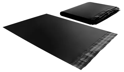Productafbeelding van 100 zwarte, ondoorzichtige plastic verzendzakken, 25 x 35 cm, sterk en waterdicht
