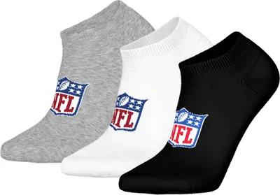 Produktbild von NFL Uni Sneaker-Socken, 3er Pack - NFL Shield 3Pack Sneaker Socks, Logo, Baumwollmischung Weiß/Grau/Schwarz 43-46