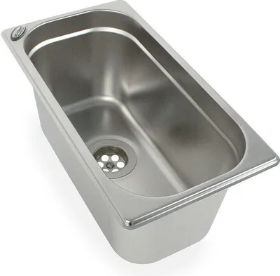Produktbild von 1 1/2" Edelstahl Spüle Spülbecken Waschbecken 325x176x200 mm inkl. Ablauf Imbiss