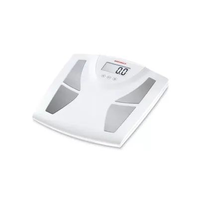 Produktbild von Soehnle 63333 0, Elektronische Personenwaage, 150 kg, 100 g, Weiß, Glas, Kunststoff, Edelstahl, LCD