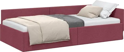 Immagine prodotto di vidaXL Struttura letto ad angolo con testiera rosso vino 80 cm x 200 cm tessuto