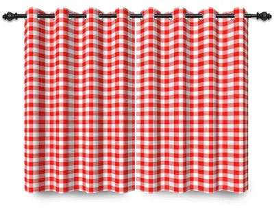 Verdunkelungsvorhang 107x160 cm, 2 Paneele, rot-weiß kariert