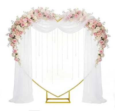 Produktbild von Herz Hochzeitsbogen 2m Herzform Ballonbogen Metall Gold Luftballon Ständer für Hochzeit Babyparty