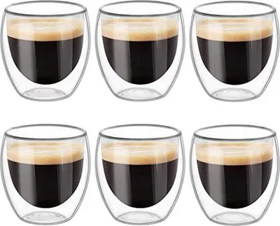 Productafbeelding van Famanu Latte Macchiato glazen, dubbelwandig - set van 6, 80 ml
